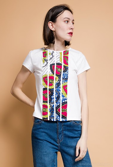 Wholesaler Princesse - T-shirt with etnic pattern WAX