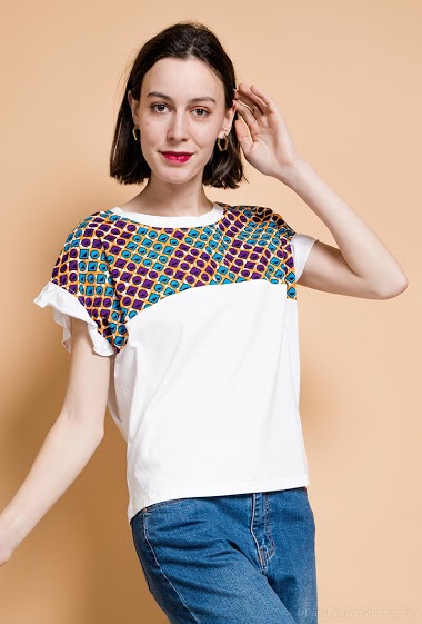 Wholesaler Princesse - T-shirt with etnic pattern WAX