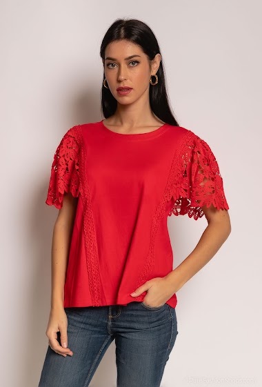 Großhändler Princesse - T-shirt with lace sleeves