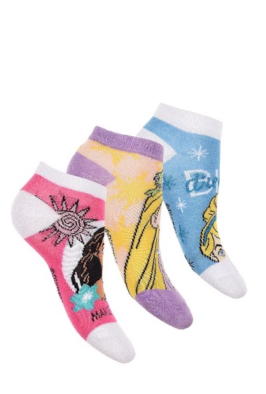 Grossiste So Brand - Pack 3 chaussettes basses/soquettes PRINCESSE