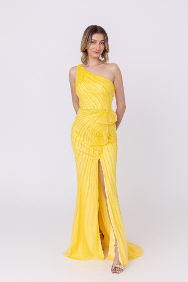 Grossiste PROMARRIED - Robe de cocktail asymétrique jaune