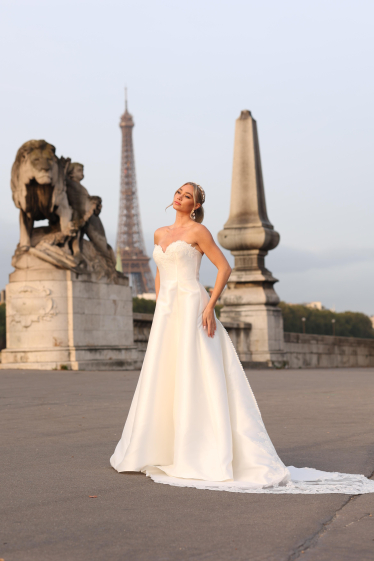 Mayorista Promarried - Vestido de novia de satén sin tirantes