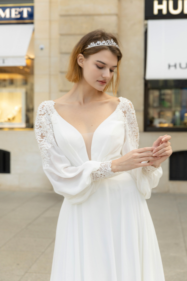 Wholesaler Promarried - Robe de mariée manches longues en mousseline