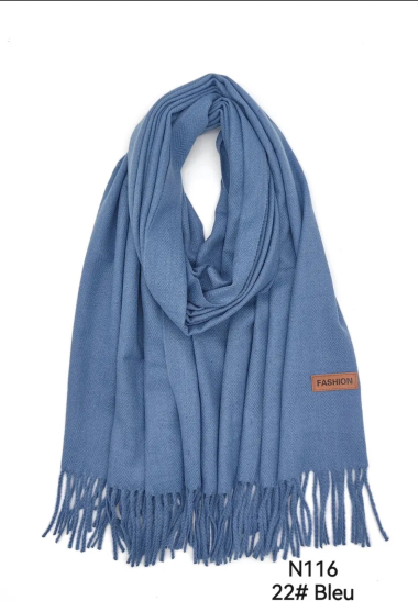 Wholesaler PROMISE - Solid scarf with herringbone relief fringes
