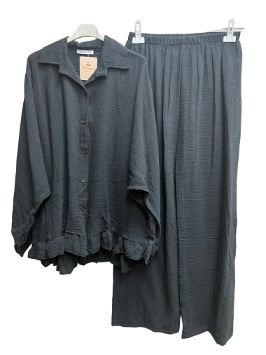 Wholesaler PROMISE - Cotton gauze shirt and pants set