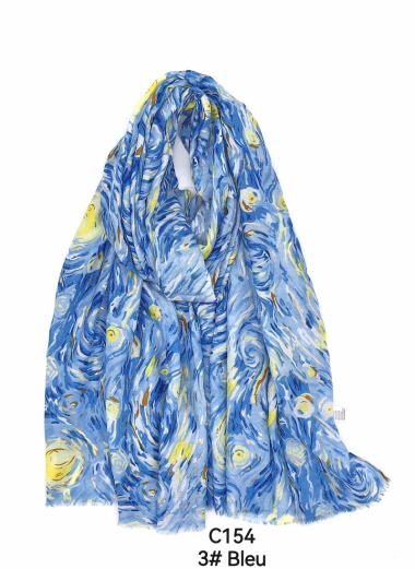 Wholesaler PROMISE - Fancy printed scarf with gilding