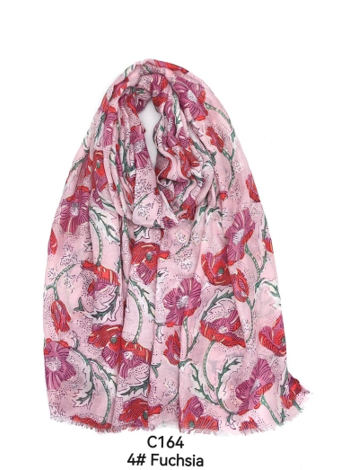 Wholesaler PROMISE - Flower print scarf with gilding