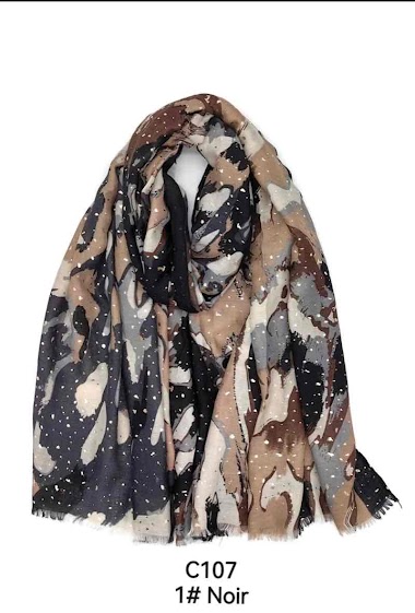 Wholesaler Promise - Impressionist printed scarf with gilding