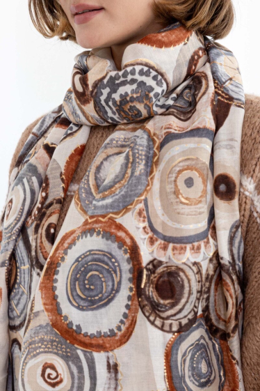 Wholesaler PROMISE - Heart print scarf with gilding