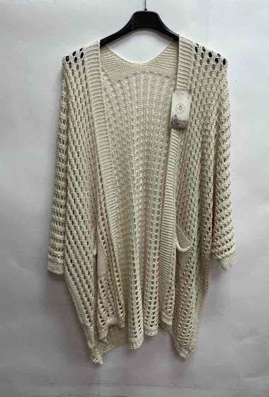 Großhändler Promise - Perforated knit long cadigan