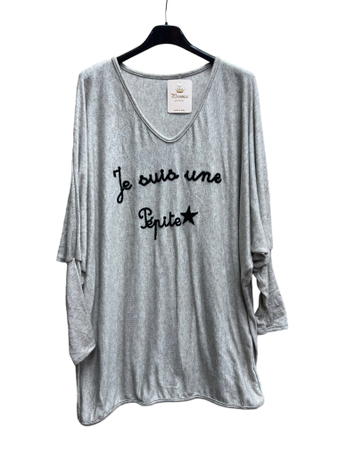 Wholesaler PROMISE - Lightweight oversized sweater with “Je suis une nugget” writing