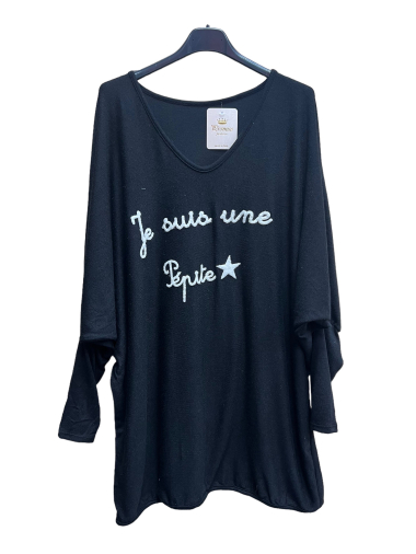 Wholesaler PROMISE - Lightweight oversized sweater with “Je suis une nugget” writing