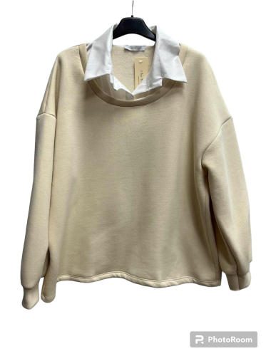 Wholesaler PROMISE - Shirt collar sweatshirt