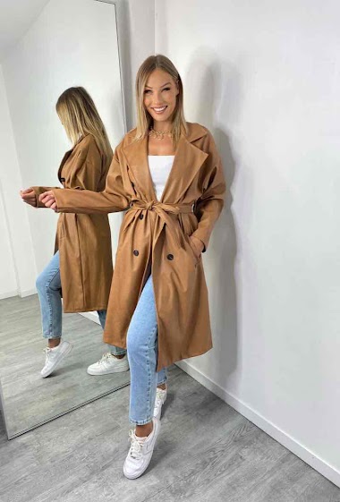 Wholesaler PROMISE - Faux leather trench