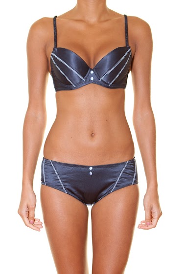 Wholesaler ESTHER QUEEN - Set padded bra+boxer blue