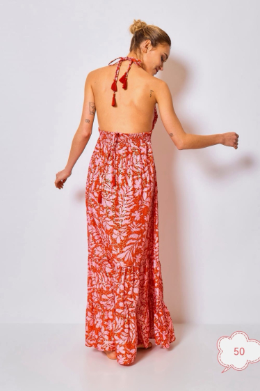 Grossiste PURPLE QUEEN - robe dos nu avec un lien qui ce resserré dans le dos