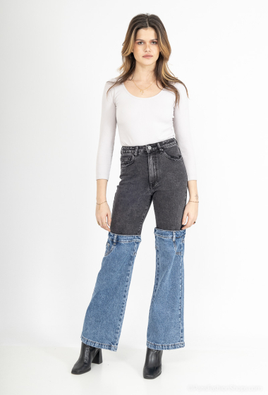 Wholesaler Queen Hearts - TWO-COLOR FLARE JEANS