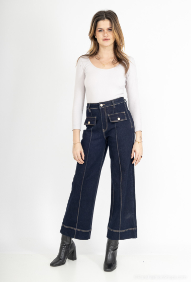 Großhändler Queen Hearts - Schmale Jeans mit metallischen Details