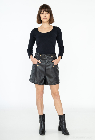 Wholesaler Queen Hearts - FAUX LEATHER SHORTS
