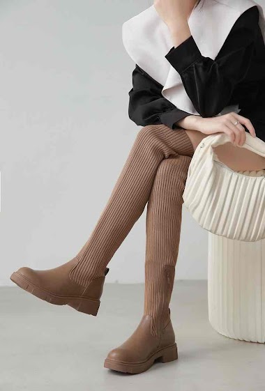 Alva over the sales knee sock knit boot