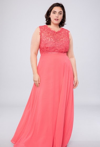 Plus size dress with all lace front