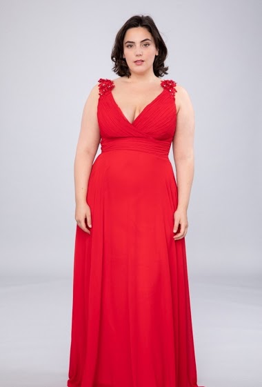 Wholesaler Queen Size - Plus size dress with details on the straps