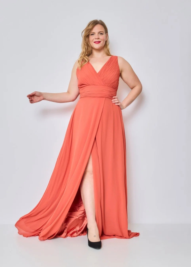 Wholesaler Queen Size - QueenSize long slit dress
