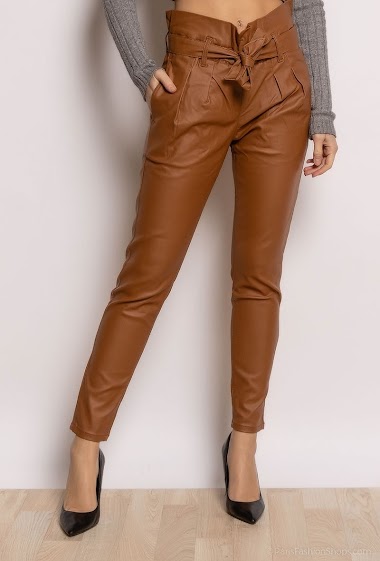 Wholesaler R-Display - Faux leather Paper Bag Trouser