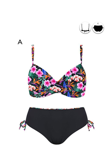 Wholesaler Rae - Plus Size Floral Bikini Swimsuit