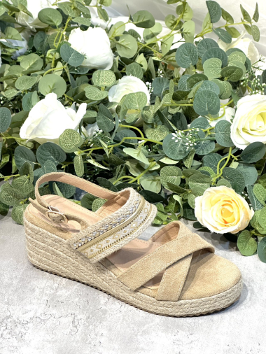 Wholesaler R and BE - Straw wedge sandals