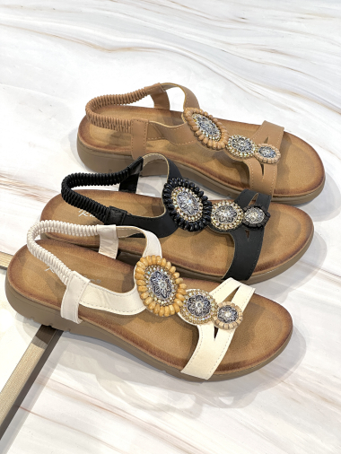 Wholesaler R and BE - Comfort sandals with ethnic pattern OR043