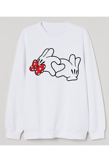 Mayoristas RED WHITE - Mere et fille - Sweatshirt for women or children, 80% cotton with LOVE hand print
