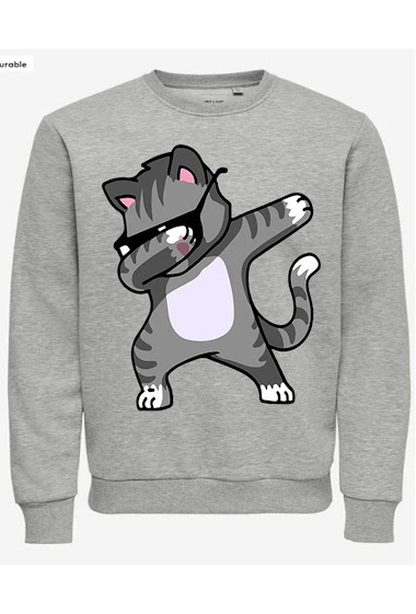 children cotton sweatshirt with cat design