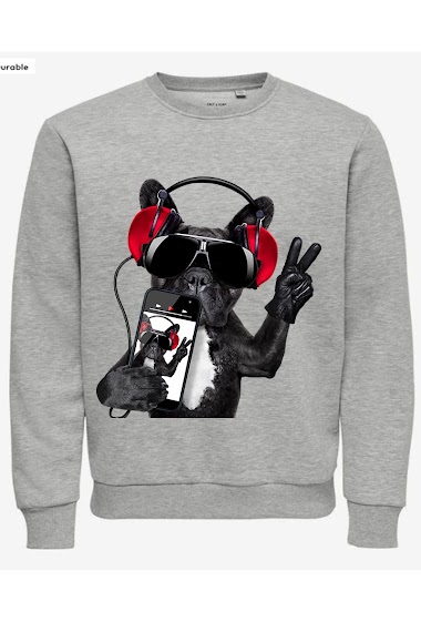 children cotton sweatshirt with dog illustration