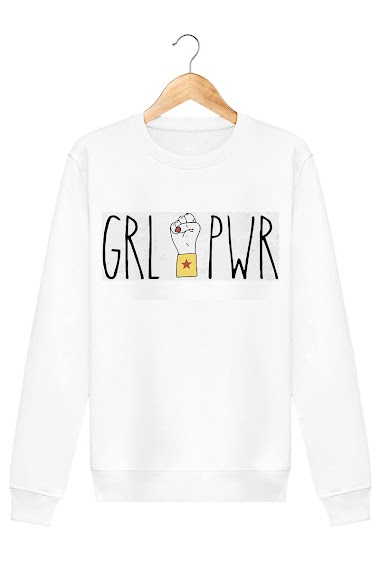 kid's cotton sweatshirt with print GIRL POWER