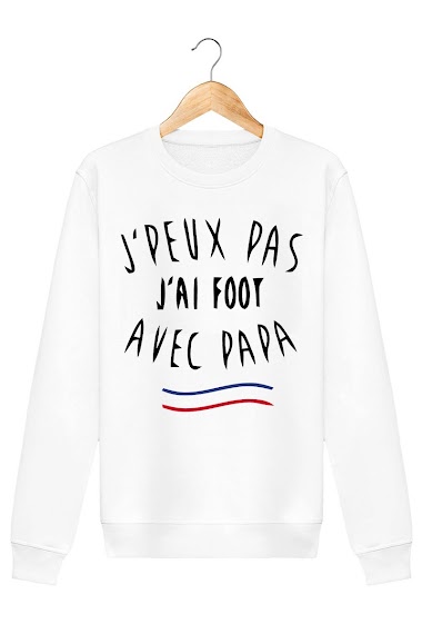 kid's cotton sweatshirt with print J'PEUX PAS J'AI FOOT AVEC PAPA