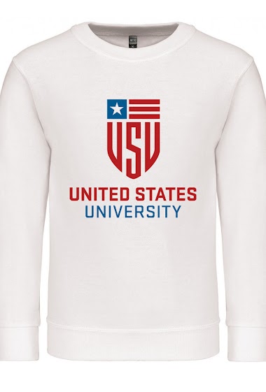 kid's cotton sweatshirt with USA UNIVERSITY PRINT