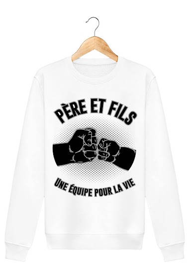 kid's cotton sweatshirt with print PERE ET FILS UNE EQUIPE POUR LA VIE