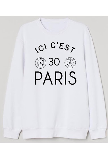 sweatshirt for men or children, 80% cotton printed Ici c'est paris