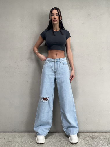 Grossiste Redial - JEAN BAGGY BLEU CLAIR DESTROYED NO STRETCH