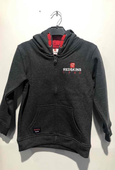 Zipped hoodie sweat embroidered REDSKINS