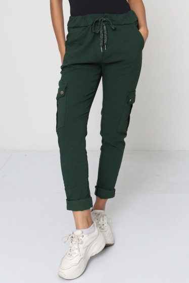 Wholesaler Revd'elle - Slim pants with adjustable waist and thigh pocket