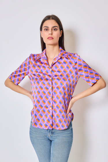 Wholesaler Revd'elle - Revdelle - Printed short-sleeved shirt with buttons