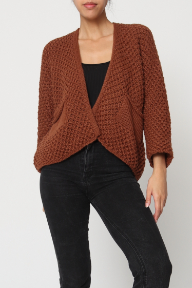 Wholesaler Revd'elle - Revdelle - Short oversized chunky knit cardigan