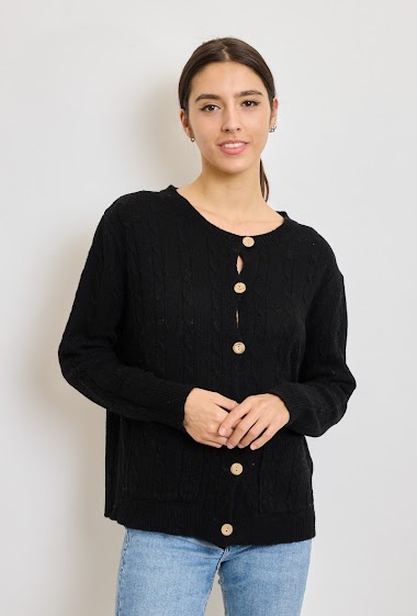 Wholesaler Revd'elle - Revdelle - Plain buttoned cashmere cardigan with pocket
