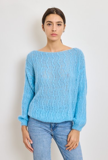 Wholesaler Revd'elle - Revdelle - Round neck twisted sequin sweater