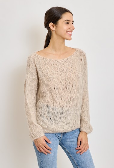 Wholesaler Revd'elle - Revdelle - Round neck twisted sequin sweater