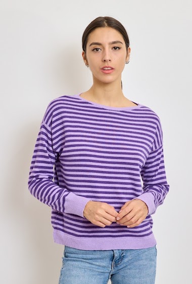 Wholesaler Revd'elle - Revdelle - Plain striped cashmere sweater
