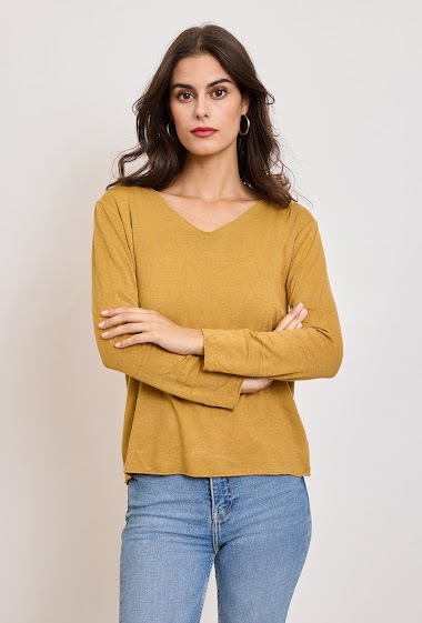 Wholesaler Revd'elle - Revdelle - Lightweight plain V-neck sweater