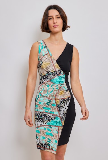 Wholesaler Revd'elle - Revdelle - Two-tone wrap dress